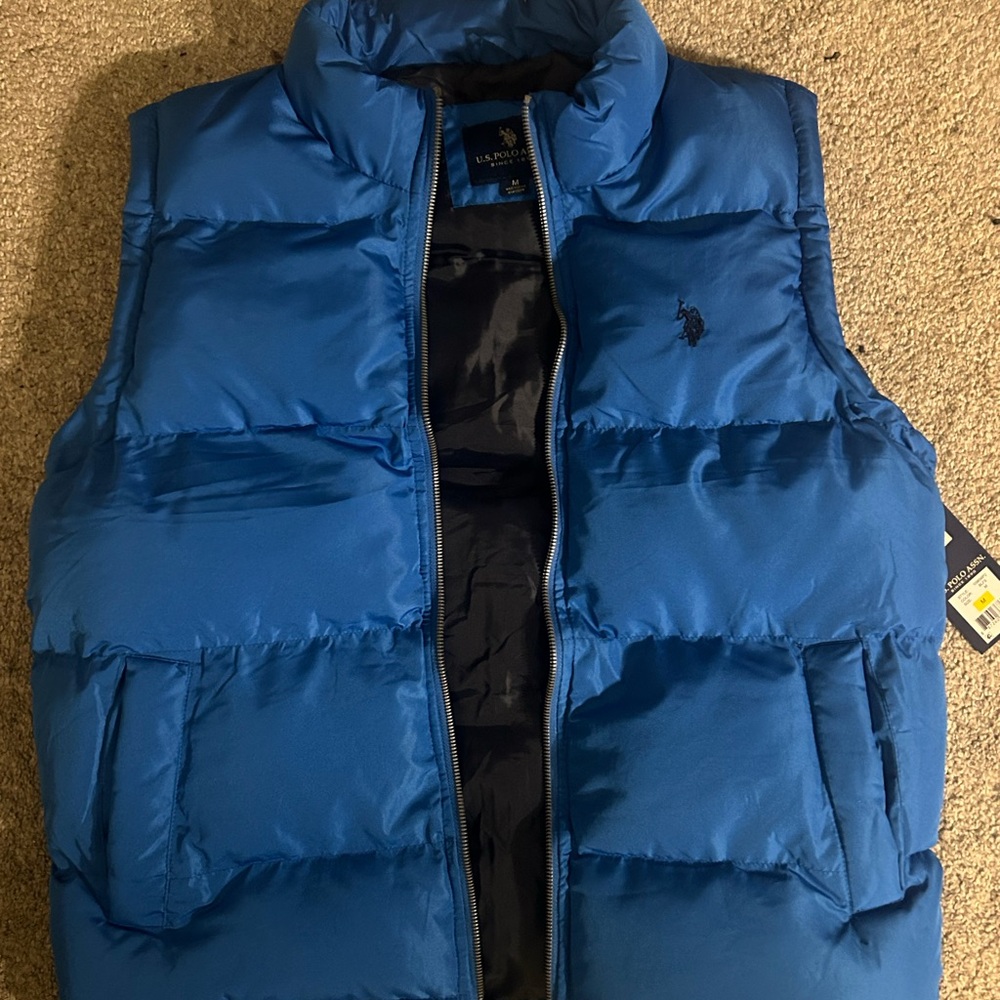 [NEW] U.S. Polo Assn. Blue Puffer Jacket Vest for Men.